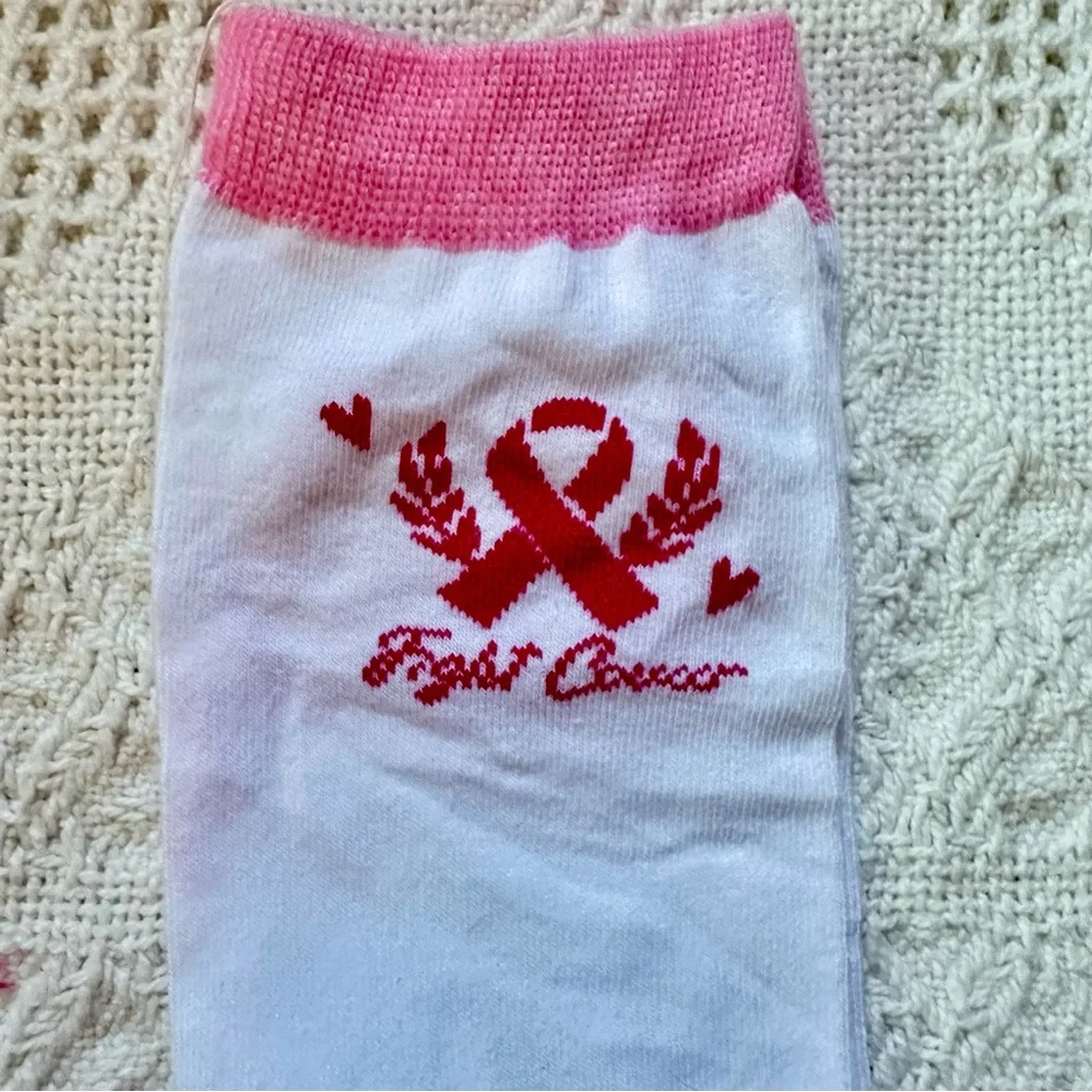 Breast Cancer Support Awareness Socks NWOT